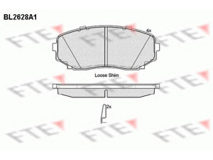 FTE BL2628A1 stabdžių trinkelių rinkinys, diskinis stabdys 
 Techninės priežiūros dalys -> Papildomas remontas
7T412200AA, 7T4Z2200A, 7T4Z2V200AA