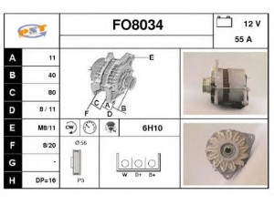 SNRA FO8034 kintamosios srovės generatorius 
 Elektros įranga -> Kint. sr. generatorius/dalys -> Kintamosios srovės generatorius
89FF10300CC, 89FF10300CD, 89FF10300CE