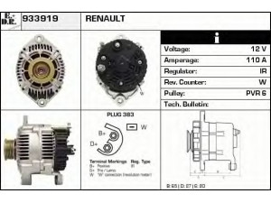 EDR 933919 kintamosios srovės generatorius 
 Elektros įranga -> Kint. sr. generatorius/dalys -> Kintamosios srovės generatorius
7700424597, 7701499605, 7701499606