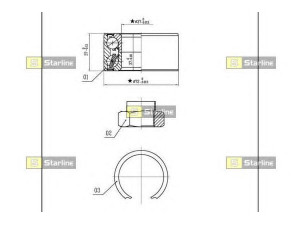 STARLINE LO 01439 rato guolio komplektas 
 Ašies montavimas/vairavimo mechanizmas/ratai -> Rato stebulė/montavimas -> Rato guolis
60815880, 5890987, 60815880, 71714460