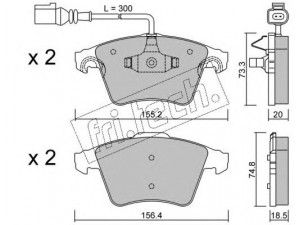 fri.tech. 568.2 stabdžių trinkelių rinkinys, diskinis stabdys 
 Techninės priežiūros dalys -> Papildomas remontas
7L6 698 151B