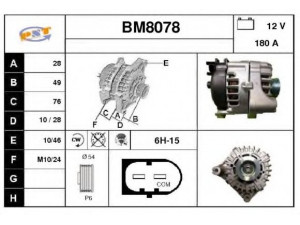SNRA BM8078 kintamosios srovės generatorius 
 Elektros įranga -> Kint. sr. generatorius/dalys -> Kintamosios srovės generatorius
12317802261, 12317802619