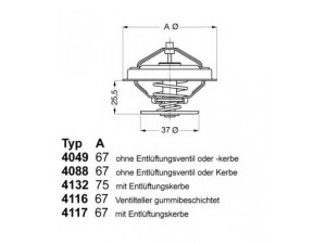 WAHLER 4049.80D1 termostatas, aušinimo skystis 
 Aušinimo sistema -> Termostatas/tarpiklis -> Thermostat
617 200 18 15, 617 200 18 15