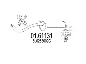MTS 01.61131 galinis duslintuvas 
 Išmetimo sistema -> Duslintuvas
6L6253609G