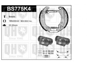 QUINTON HAZELL BS775K4 stabdžių rinkinys, būgniniai stabdžiai