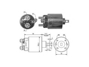 ERA 227299 solenoidinis jungiklis, starteris 
 Elektros įranga -> Starterio sistema -> Solenoidinis jungiklis
21143 7613, 21149 7612, S114850