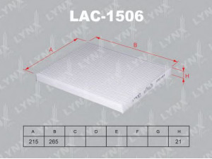 LYNXauto LAC-1506 filtras, salono oras 
 Techninės priežiūros dalys -> Techninės priežiūros intervalai
68 08 622, 68 08 623, 55702400