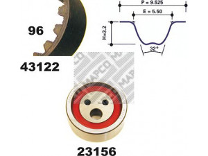 MAPCO 23122 paskirstymo diržo komplektas 
 Techninės priežiūros dalys -> Papildomas remontas
77 01 472 725, 7701472725, 7701477024