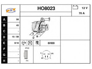 SNRA HO8023 kintamosios srovės generatorius 
 Elektros įranga -> Kint. sr. generatorius/dalys -> Kintamosios srovės generatorius
A5T04092, A5T06291, A5T06391ZC