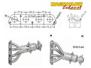 MAGNAFLOW 78025 katalizatoriaus keitiklis 
 Išmetimo sistema -> Katalizatoriaus keitiklis
171040D100