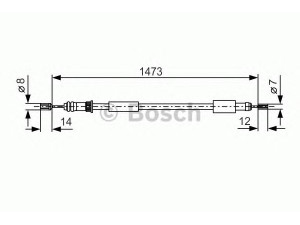 BOSCH 1 987 477 270 trosas, stovėjimo stabdys 
 Stabdžių sistema -> Valdymo svirtys/trosai
4745 69, 4745 69