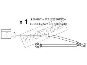 TRUSTING SU.294 įspėjimo kontaktas, stabdžių trinkelių susidėvėjimas 
 Stabdžių sistema -> Susidėvėjimo indikatorius, stabdžių trinkelės
95561236560, 97060914300, 7L5 907 637A