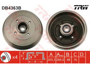 TRW DB4363B stabdžių būgnas 
 Stabdžių sistema -> Būgninis stabdys -> Stabdžių būgnas
8200276843