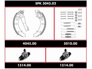 WOKING SPK 3045.02 stabdžių rinkinys, būgniniai stabdžiai 
 Stabdžių sistema -> Būgninis stabdys -> Stabdžių remonto rinkinys
VAGKFS08, VAGKFS08