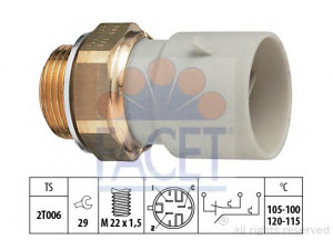 FACET 7.5649 temperatūros jungiklis, radiatoriaus ventiliatorius 
 Aušinimo sistema -> Siuntimo blokas, aušinimo skysčio temperatūra
18 46 325, 90 376 209, 90376209