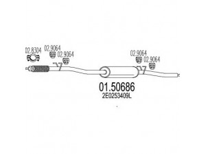 MTS 01.50686 vidurinis duslintuvas 
 Išmetimo sistema -> Duslintuvas
2E0253409L