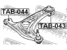 FEBEST TAB-044 valdymo svirties/išilginių svirčių įvorė 
 Ašies montavimas/vairavimo mechanizmas/ratai -> Valdymo svirtis/pasukamosios svirties sujungimas -> Montavimas/sutvirtinimas
3520.Q2, 3521.L3, 48068-59055, 48069-59055