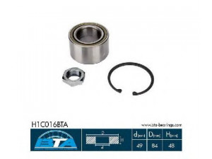 BTA H1C016BTA rato guolio komplektas 
 Ašies montavimas/vairavimo mechanizmas/ratai -> Rato stebulė/montavimas -> Rato guolis