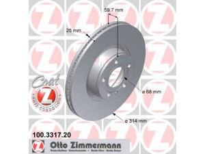 ZIMMERMANN 100.3317.20 stabdžių diskas 
 Dviratė transporto priemonės -> Stabdžių sistema -> Stabdžių diskai / priedai
4F0 615 301 D