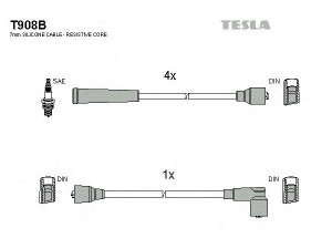 TESLA T908B uždegimo laido komplektas 
 Kibirkšties / kaitinamasis uždegimas -> Uždegimo laidai/jungtys