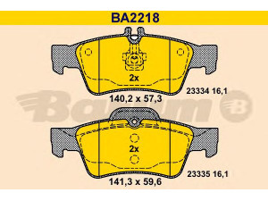 BARUM BA2218 stabdžių trinkelių rinkinys, diskinis stabdys 
 Techninės priežiūros dalys -> Papildomas remontas
000 423 02 30, 003 420 51 20, 004 420 44 20