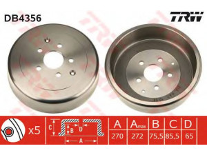 TRW DB4356 stabdžių būgnas 
 Stabdžių sistema -> Būgninis stabdys -> Stabdžių būgnas
251609615A