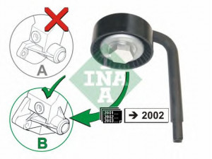 INA 531 0790 10 įtempiklio skriemulys, V formos rumbuotas diržas 
 Diržinė pavara -> V formos rumbuotas diržas/komplektas -> Įtempiklio skriemulys
64 55 7 786 287, 64 55 7 788 684