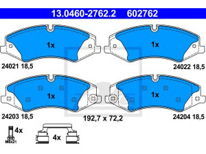 ATE 13.0460-2762.2 stabdžių trinkelių rinkinys, diskinis stabdys 
 Techninės priežiūros dalys -> Papildomas remontas
LR016962, LR021253, LR026221, LR032063