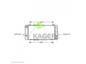 KAGER 31-0992 radiatorius, variklio aušinimas 
 Aušinimo sistema -> Radiatorius/alyvos aušintuvas -> Radiatorius/dalys
443511158102, 115610500, 115610502