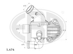 ERA 350262 termostatas, aušinimo skystis 
 Aušinimo sistema -> Termostatas/tarpiklis -> Thermostat
03L 121 111 AE