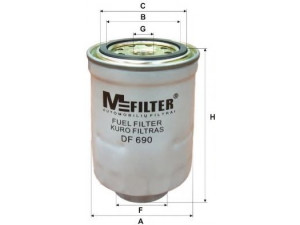 MFILTER DF 690 kuro filtras 
 Degalų tiekimo sistema -> Kuro filtras/korpusas
1861005420, 2330364010, 2330364010000