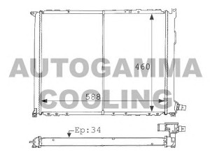 AUTOGAMMA 100907 radiatorius, variklio aušinimas 
 Aušinimo sistema -> Radiatorius/alyvos aušintuvas -> Radiatorius/dalys
7701035721, 7701352204