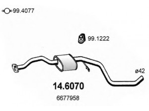 ASSO 14.6070 vidurinis duslintuvas 
 Išmetimo sistema -> Duslintuvas
1019426, 1101705, 1495885, 6595103