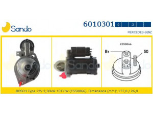 SANDO 6010301.2 starteris 
 Elektros įranga -> Starterio sistema -> Starteris
0051512901