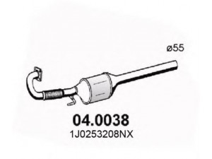ASSO 04.0038 katalizatoriaus keitiklis 
 Išmetimo sistema -> Katalizatoriaus keitiklis
1J0253057AX, 1J0253057X, 1J0253058GV