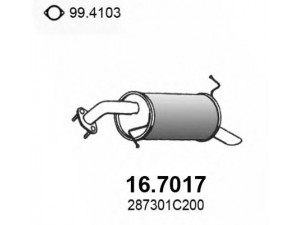 ASSO 16.7017 galinis duslintuvas 
 Išmetimo sistema -> Duslintuvas
287301C200