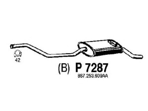 FENNO P7287 galinis duslintuvas 
 Išmetimo sistema -> Duslintuvas
867253609A, 867253609AA, 867253609M