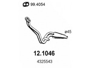 ASSO 12.1046 išleidimo kolektorius 
 Išmetimo sistema -> Išmetimo vamzdžiai
4325543, 4446115, 446115