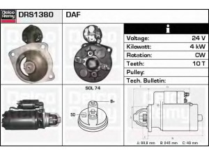 DELCO REMY DRS1380 starteris 
 Elektros įranga -> Starterio sistema -> Starteris
249915, 511188, 0653721R, 653721