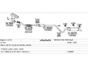 MTS C280861020264 išmetimo sistema 
 Išmetimo sistema -> Išmetimo sistema, visa