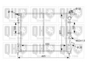 QUINTON HAZELL QER1830 radiatorius, variklio aušinimas 
 Aušinimo sistema -> Radiatorius/alyvos aušintuvas -> Radiatorius/dalys
77 00 810 264, 77 01 047 887