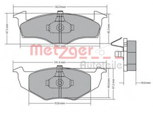 METZGER 1170217 stabdžių trinkelių rinkinys, diskinis stabdys 
 Techninės priežiūros dalys -> Papildomas remontas
1H0 698 151A
