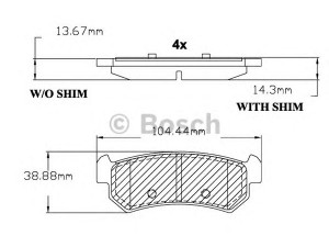 BOSCH F 03B 150 138 stabdžių trinkelių rinkinys, diskinis stabdys 
 Techninės priežiūros dalys -> Papildomas remontas
96 405 131, 96 800 089, 96405131