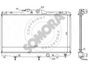 SOMORA 314340 radiatorius, variklio aušinimas 
 Aušinimo sistema -> Radiatorius/alyvos aušintuvas -> Radiatorius/dalys