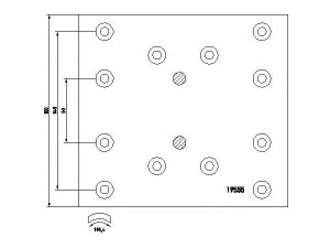 TEXTAR 19555 stabdžio antdėklas, būgninis stabdys