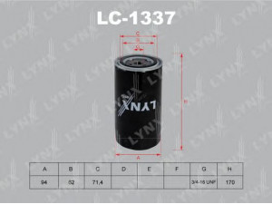LYNXauto LC-1337 alyvos filtras 
 Techninės priežiūros dalys -> Techninės priežiūros intervalai
061115561, 1318162, 1328162, 13281621