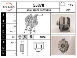 EAI 55870 kintamosios srovės generatorius 
 Elektros įranga -> Kint. sr. generatorius/dalys -> Kintamosios srovės generatorius
FMR8107040