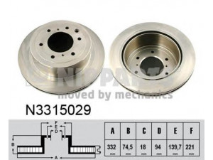 NIPPARTS N3315029 stabdžių diskas 
 Stabdžių sistema -> Diskinis stabdys -> Stabdžių diskas
4615A037