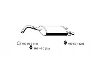 ERNST 332248 galinis duslintuvas 
 Išmetimo sistema -> Duslintuvas
1 017 828, 1 019 422, 1 095 036