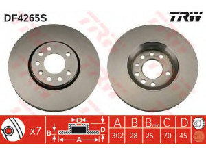TRW DF4265S stabdžių diskas 
 Stabdžių sistema -> Diskinis stabdys -> Stabdžių diskas
09191247, 569004, 93171500, 9191247